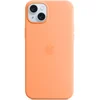 Image de Apple Coque en silicone avec MagSafe pour iPhone 15 Plus - Sorbet à l'orange