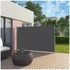 Image de Songmics 200 x 350 cm (h x l), store latéral pour balcon et terrasse, pare-soleil, brise-vue protection vie privée, gris anthracite gsa205g02