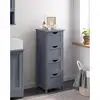 Image de Vasagle meuble de salle de bain sur pieds, placard de rangement avec 4 tiroirs, commode, 30 x 30 x 82 cm, pour salon, cuisine et couloir, gain de place, gris lhc040g01