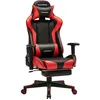 Image de Fauteuil gamer avec repose-pieds, Noir et Rouge en occasion ou reconditionné
