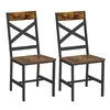 Image de VASAGLE Lot de 2 chaises de Salle à Manger chaises de Cuisine Cadre en Acier Design Ergonomique Marron Rustique et Noir