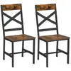 Image de Vasagle chaises de salle à manger, lot de 2, sièges de cuisine, cadre en acier, ergonomique, style industriel, pour salon, cuisine, marron rustique et noir ldc094b01