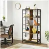 Image de Vasagle bibliothèque 8 ompartiments, étagère livres, meuble de rangement ouvert, pour bureau, salon, chambre, 80 x 33 x 149 cm, style industriel, marron rustique et noir lls105b01
