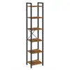 Image de Vasagle bibliothèque 6 niveaux, étagère livres, meuble de rangement ouvert, pour bureau, salon, chambre, 40 x 30 x 178,6 cm, marron rustique et noir lls101b01 Bibliothèque 6 niveaux