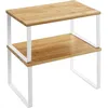 Image de Étagères à Épices - SONGMICS - Lot de 2 - Blanc et Boisé - Contemporain - Design