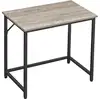 Image de Vasagle bureau, table, poste de travail, 80 x 50 x 75 cm, pour bureau, salon, chambre, assemblage simple, métal, style industriel, grège et noir lwd038b02