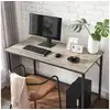 Image de Vasagle bureau, table, poste de travail, 120 x 60 x 75 cm, pour bureau, salon, chambre, assemblage simple, métal, style industriel, grège et noir lwd039b02