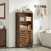 Image de Buffet de cuisine VASAGLE - Marron Rustique - 2 Compartiments Ouverts - Meuble de Rangement
