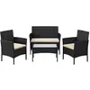Image de Salon De Jardin Noir Taupe En Polyrotin