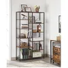 Image de VASAGLE Bibliothèque Meuble de Rangement 5 Niveaux 100 x 30 x 170 cm Marron Rustique et Noir LLS155B01