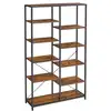 Image de Vasagle meuble de rangement 5 niveaux, étagère, bibliothèque enfant, pour salon, chambre, salle de bain, cuisine, entrée, montage facile, marron rustique et noir