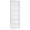 Image de Bibliothèque, étagère de rangement 6 niveaux, pour salon, bureau, chambre, style scandinave, 60 x 24 x 178,5 cm, blanc