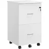 Image de Caisson de Bureau Mobile - VASAGLE - Blanc - 2 Tiroirs - Serrure