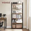 Image de VASAGLE - Bibliothèque - Étagère - Style Industriel - Marron Rustique et Noir - 80 x 30 x 186 cm