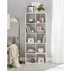 Image de Bibliothèque, étagère de rangement 10 compartiments pour salon, bureau, chambre, séparateur de pièce, style scandinave, blanc lbc168t14