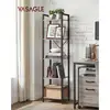 Image de Vasagle étagère à 5 niveaux, bibliothèque, meuble de rangement, avec sructure en acier, pour salon, bureau, entrée, style industriel, grège et noir lls100b02