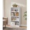 Image de VASAGLE Bibliothèque Étagère à 4 Niveaux Meuble de Rangement avec Étagères Réglables en Hauteur 60 x 24 x 1215 cm Blanc LBC107T