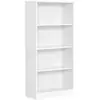 Image de Bibliothèque, étagère à 4 niveaux, meuble de rangement, avec étagères réglables en hauteur, pour salon, chambre, bureau, 60 x 24 x 121,5 cm, blanc 60 x 24 x 121,5 cm, Blanc