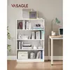 Image de Bibliothèque, étagère à 4 niveaux, avec étagères réglables en hauteur, pour salon, chambre, bureau, 80 x 24 x 121,5 cm, blanc