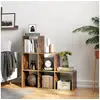 Image de Vasagle bibliothèque, étagère escalier, cloison séparateur, meuble de rangement, 6 compartiments, pour bureau, salon, chambre, marron rustique lbc63bx