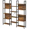 Image de Vasagle bibliothèque, étagère de rangement, avec 14 compartiments, cadre en métal, pour salon, bureau, style industriel, 158 x 24 x 166 cm, marron rustique et noir lls107b01