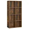 Image de Bibliothèque à 8 compartiments, pour salon, bureau, chambre, marron rustique lbc024t01