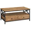 Image de Table basse - VASAGLE - Marron châtaigne et noir - Vintage - 2 tiroirs et 1 compartiment ouvert