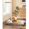 Image de FEANDREA Panier pour Chien Canapé Lit pour Animaux 95 x 60 cm Rembourrage Moelleux Lavable en Machine Gris Clair PGW202G01