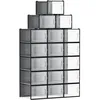Image de SONGMICS Boîtes à Chaussures Lot de 18 Pliable pour Pointure Jusqu’à 46 Transparent et Noir LSP007B18