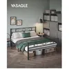 Image de VASAGLE Cadre de Lit 160 x 200 avec Sommier Métal Lit 2 Personnes en Métal Montage Facile pour Chambre d’Amis Chambre Ado Noir