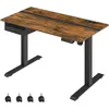 Image de VASAGLE Bureau Électrique Réglable en Hauteur Bureau Assis-Debout Surface 60 x 120 cm Réglable en Continu Fonction Mémoire de 4