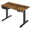 Image de Vasagle bureau électrique réglable en hauteur, bureau assis-debout, surface 60 x 120 cm, réglable en continu, fonction mémoire de 4 hauteurs, marron rustique et noir lsd112x01