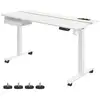 Image de Vasagle bureau électrique réglable en hauteur, bureau assis-debout, surface 60 x 140 cm, réglable en continu, fonction mémoire de 4 hauteurs, blanc lsd114w01
