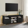 Image de Meuble TV - VASAGLE - Moderne pour Téléviseurs jusquà 70 Pouces - Étagères en Verre - Noir