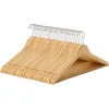 Image de Cintres En Bois, Paquet De 30 Avec Barre À Pantalons Antidérapante