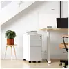 Image de Songmics caisson de bureau, placard de rangement mobile, avec roulettes et serrure, pour documents et dossier suspendu, avec 3 tiroirs, blanc ofc030w01