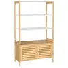 Image de Songmics meuble de salle de bain, avec 3 étagères et 1 placard à 2 portes, 70 x 30 x 120 cm bcb010n01