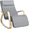 Image de Fauteuil à Bascule en Bois de Bouleau - SONGMICS - Gris Clair - Relaxation - Chambre