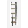 Image de Étagère échelle, bibliothèque à 5 niveaux, meuble de rangement sur pieds, bureau, salon, chambre, cuisine, style industriel, marron camel et noir