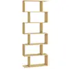 Image de Bibliothèque, étagère à 6 niveau, meuble de rangement, cloison séparateur, pour salon, chambre, bureau, couleur chêne naturel