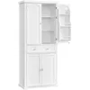 Image de Buffet de Cuisine - VASAGLE - 4 Planches Réglables - 6 Étagères de Porte - Blanc