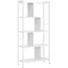 Image de Bibliothèque, étagère de bureau à 5 niveaux, étagère sur pied, bibliothèque ouverte, grande, structure métallique, style morderne, blanc érable et blanc nuage