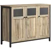 Image de Buffet - VASAGLE - Style industriel - 3 portes - Marron turquoise et noir dencre