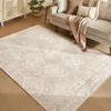 Image de SONGMICS HOME Tapis Décoratif Tapis de Chambre 160 x 230 cm Antidérapant Lavable en Machine Style Bohème Beige Cappuccino
