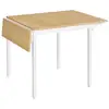 Image de Table de salle à manger pliable, table de cuisine extensible, bureau, pour 2 à 4 personnes, rectangulaire, avec abattants, pour petits espaces, couleur chêne naturel et blanc nuage