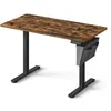 Image de Bureau électrique assis-debout - SONGMICS - 60 x 120 cm - 4 hauteurs mémorisables - Marron rustique et noir