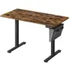 Image de Bureau électrique assis-debout, bureau réglable en hauteur, 60 x 120 x (72-120) cm, 4 hauteurs mémorisables, pochette de rangement, pour bureau, marron rustique et noir d'encre