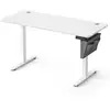 Image de Bureau électrique assis-debout, bureau réglable en hauteur, 60 x 140 x (72-120) cm, 4 hauteurs mémorisables, pochette de rangement, pour bureau, blanc nuage