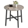 Image de Table à Manger - VASAGLE - Style Industriel - Grège Chiné et Noir dEncre - 80 x 75 cm