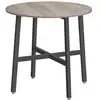 Image de Table à manger, table de cuisine ronde, pour salon, bureau, 80 x 75 cm (diamètre x h), style industriel, grège chiné et noir d'encre